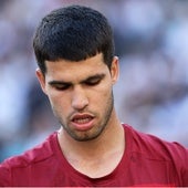 Carlos Alcaraz, durante su partido ante Draper