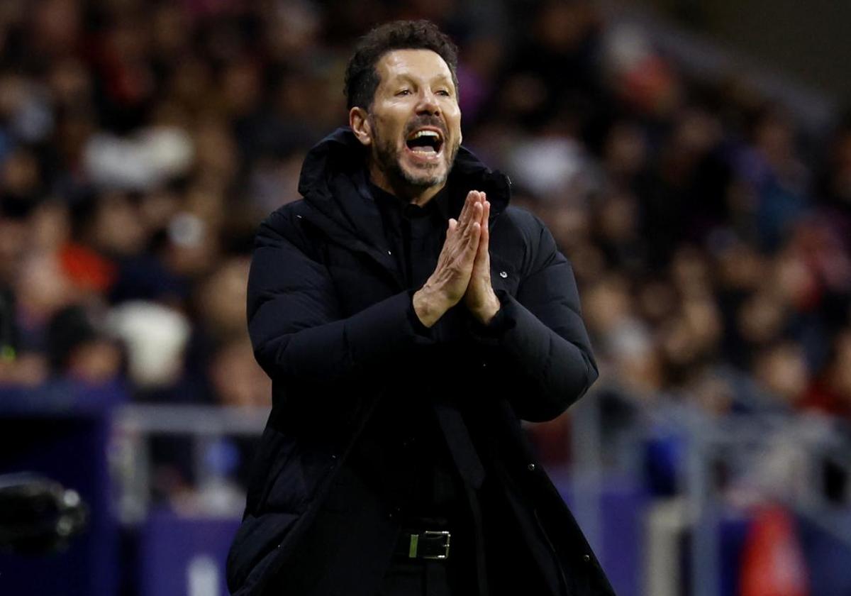 Diego Simeone, durante el Atlético-Barcelona