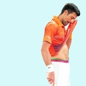 Novak Djokovic, con Nadal y Federer en la despedida del suizo, en 2022