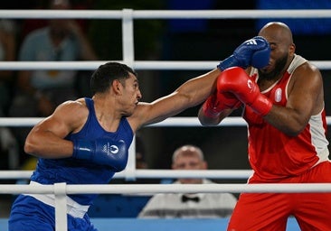 Semifinal de la competición masculina de boxeo (+92) en los Juegos de París 2024