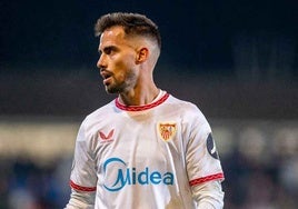 Suso, en un partido con el Sevilla FC