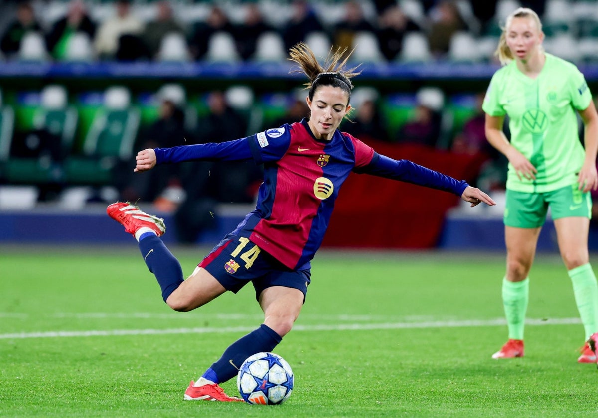 Aitana Bonmatí, en el último partido del Barcelona ante el Wolfsburgo