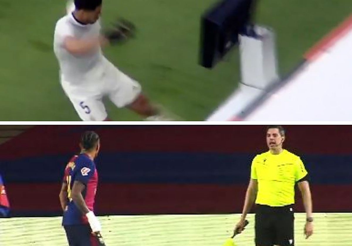 Bellingham patea el soporte del VAR y Raphinha discute con el linier