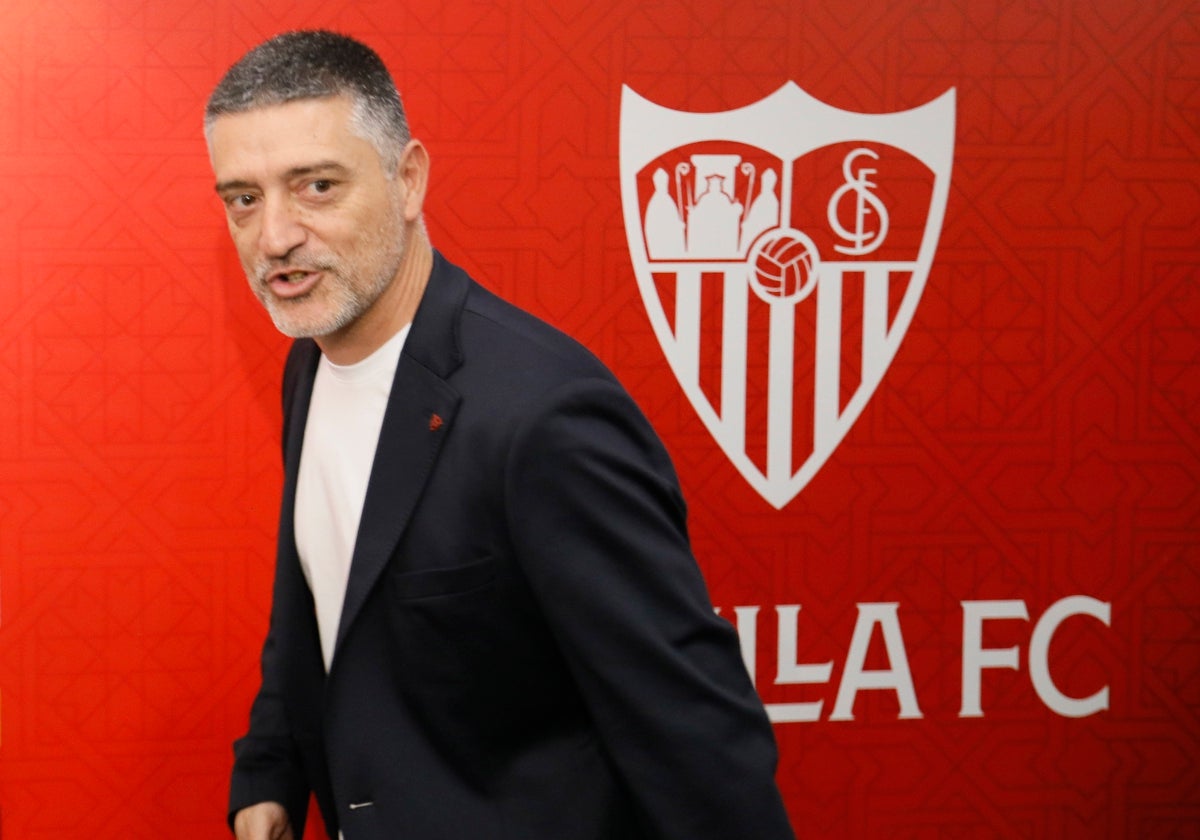 García Pimienta, el día de su presentación como entrenador del Sevilla