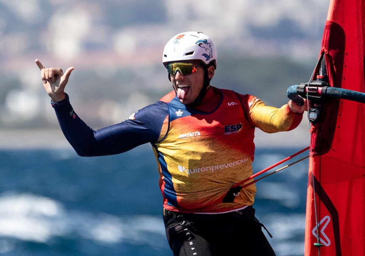 Nacho Baltasar, celebrando el bronce del año pasado en Hyères