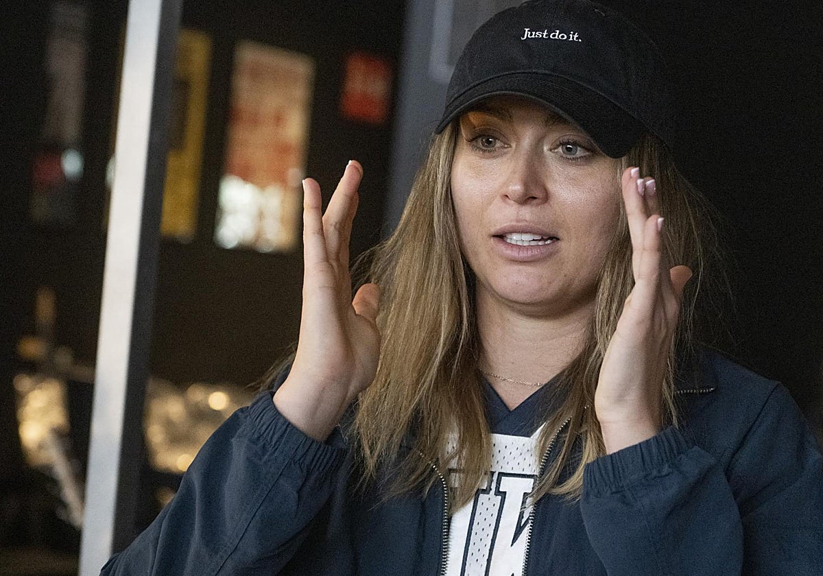 Paula Badosa, durante la rueda de prensa en la Caja Mágica