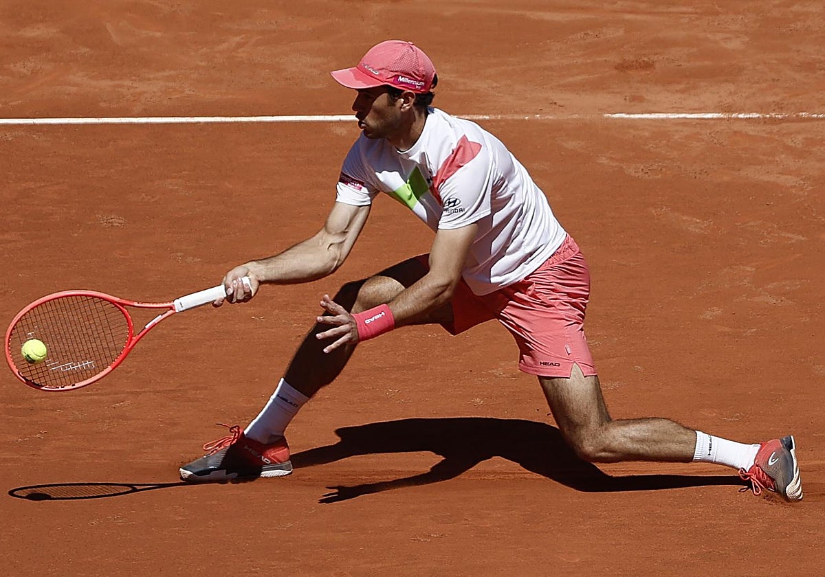 El tenista portugués Nuno Borges durante en enfrentamiento contra Pablo Carreño