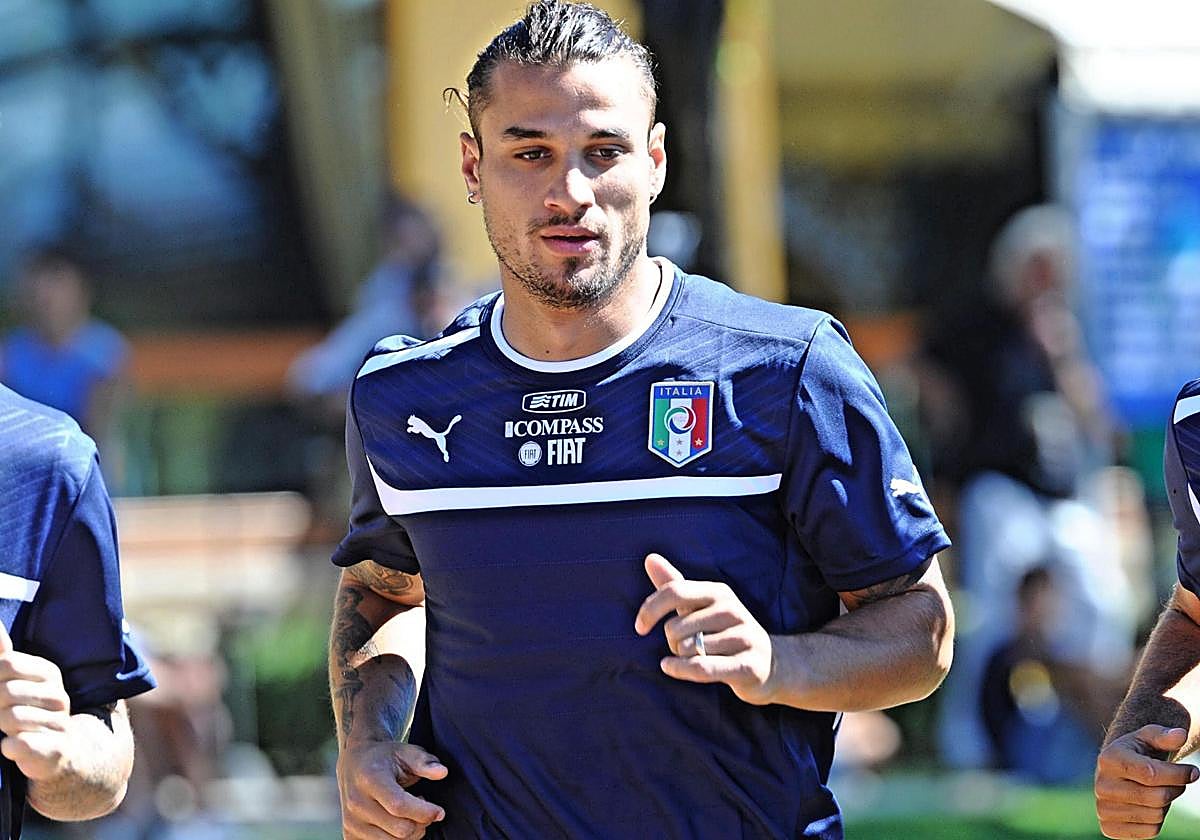 Daniel Osvaldo, en una convocatoria con la selección italiana.