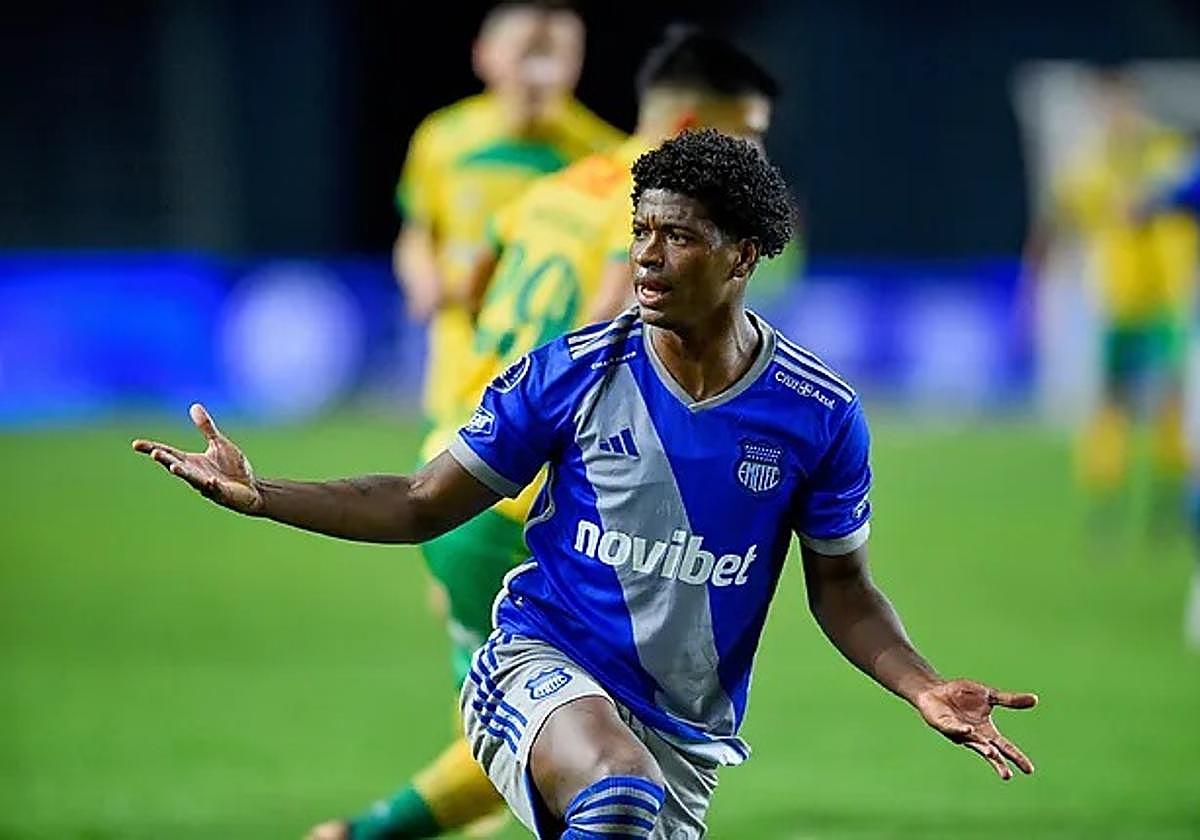 El jugador Jackson Rodríguez, en un encuentro don el Emelec.