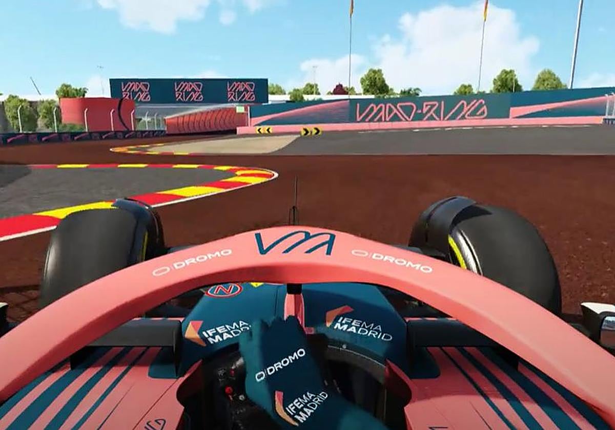 El circuito de Madrid de Fórmula 1 muestra su trazado completo: entre muros, con una peraltada, un túnel y asfalto rojo