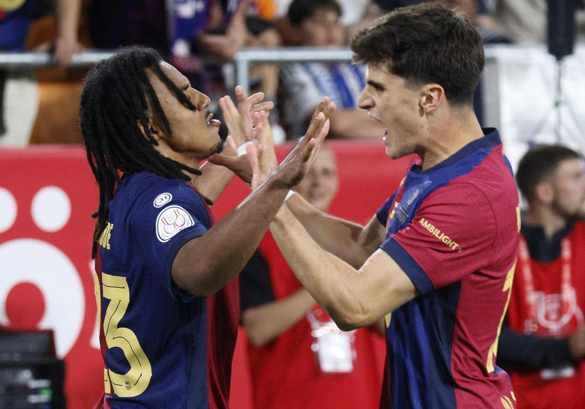 Cubarsí y Koundé celebran el triunfo
