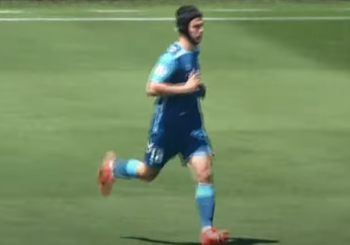 Félix Garreta, en el momento en el que comenzó su participación en el derbi de filiales