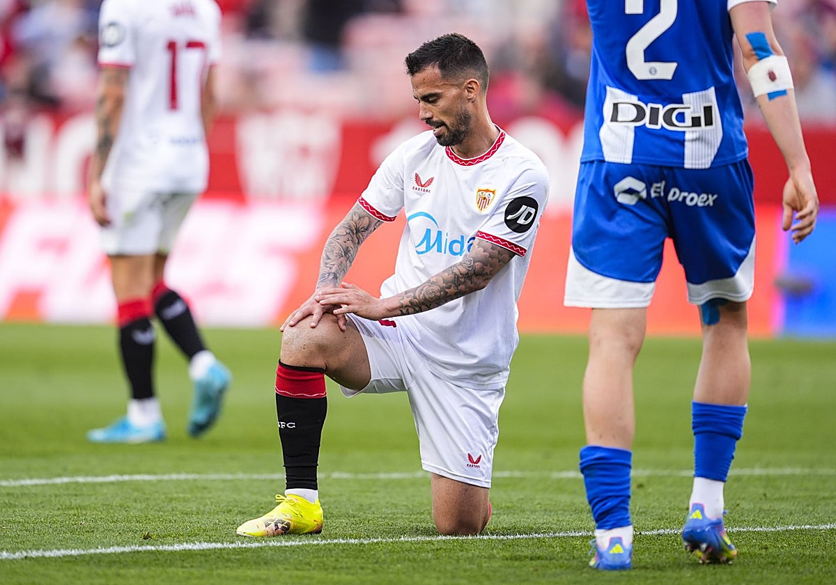 Suso, en el partido entre el Sevilla y el Alavés en Nervión