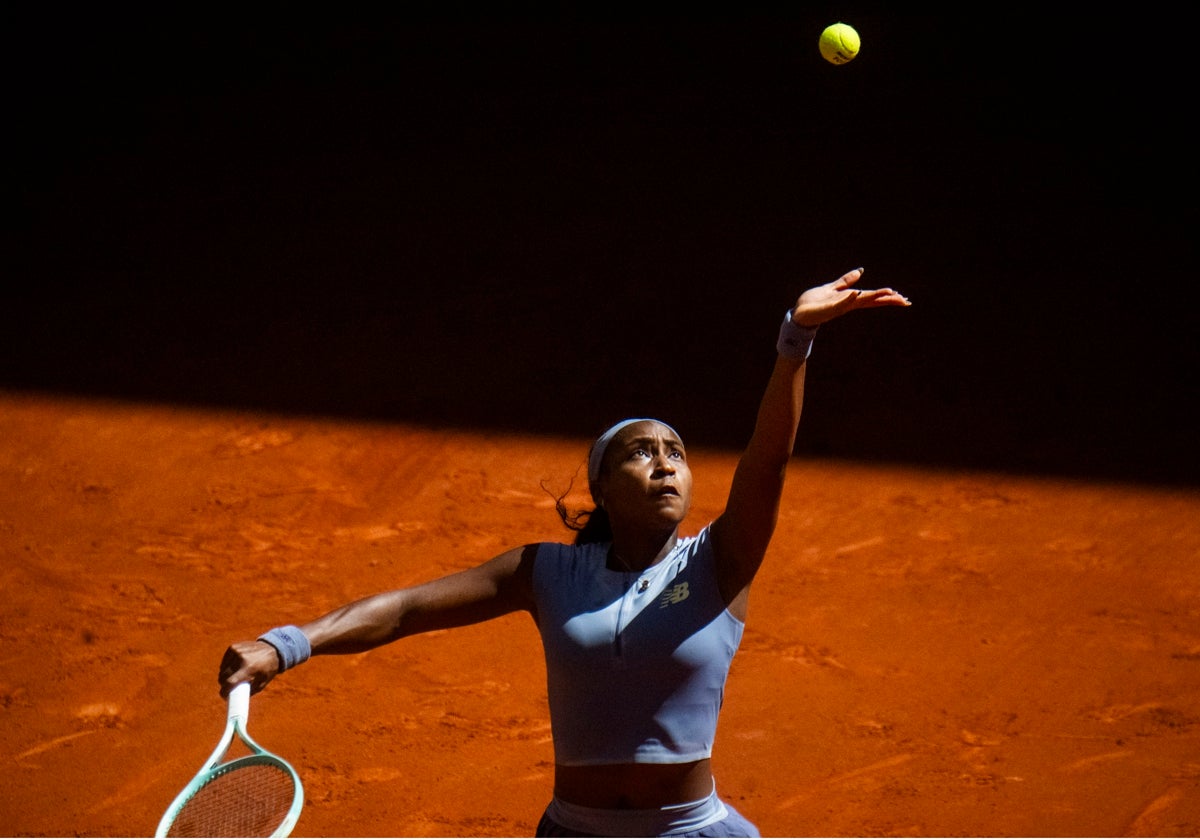 Coco Gauff durante un partido en la Caja Mágica