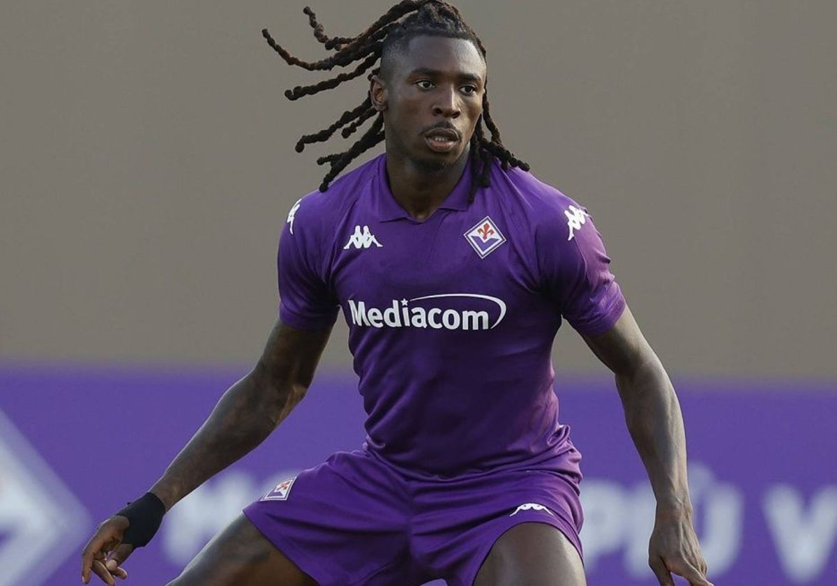 Moise Kean, en un partido con la Fiorentina