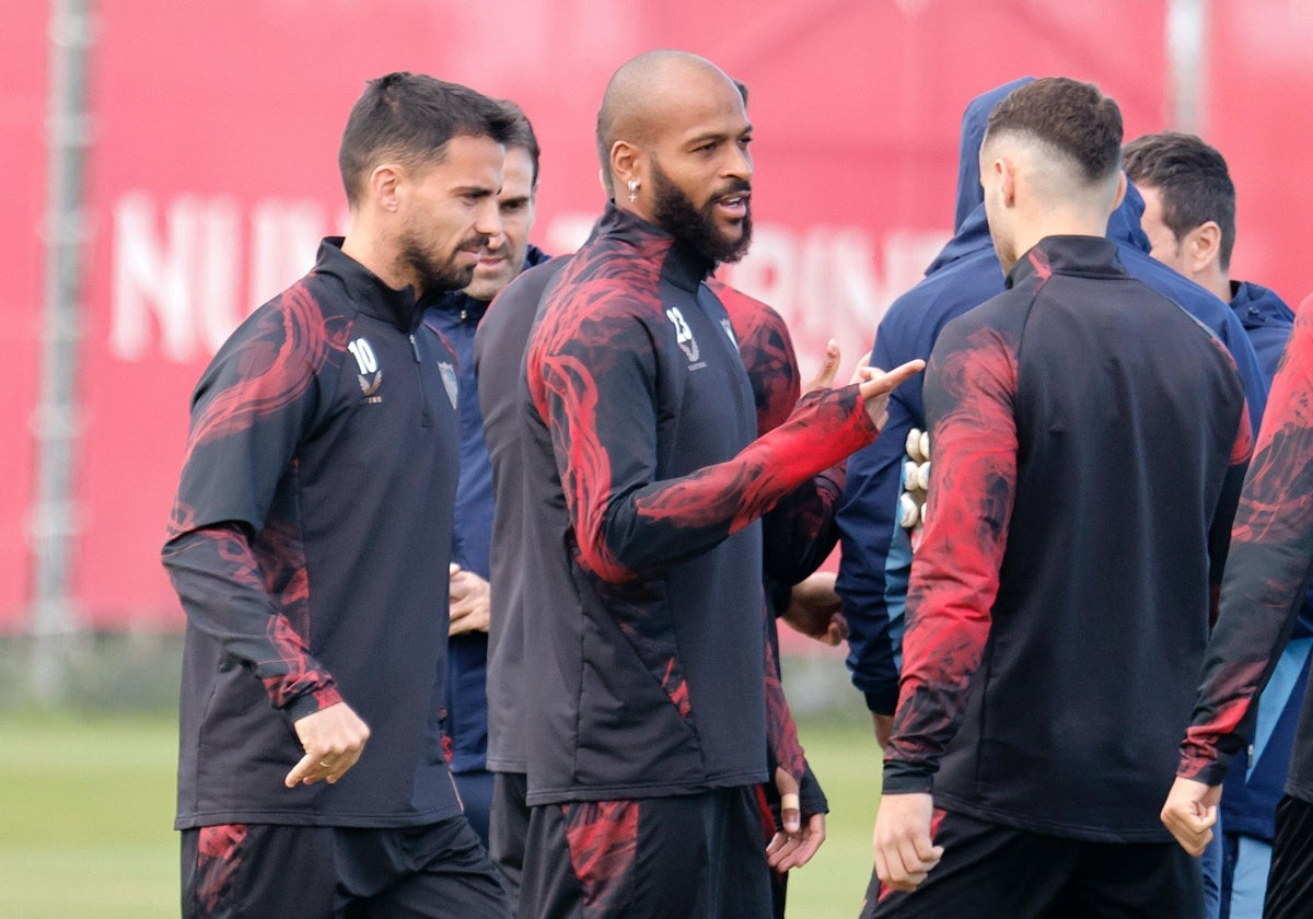 Suso y Marcao, durante un entrenamiento reciente