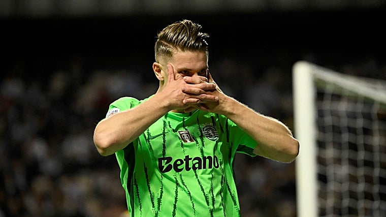 La peculiar celebración de los goles de Gyokeres