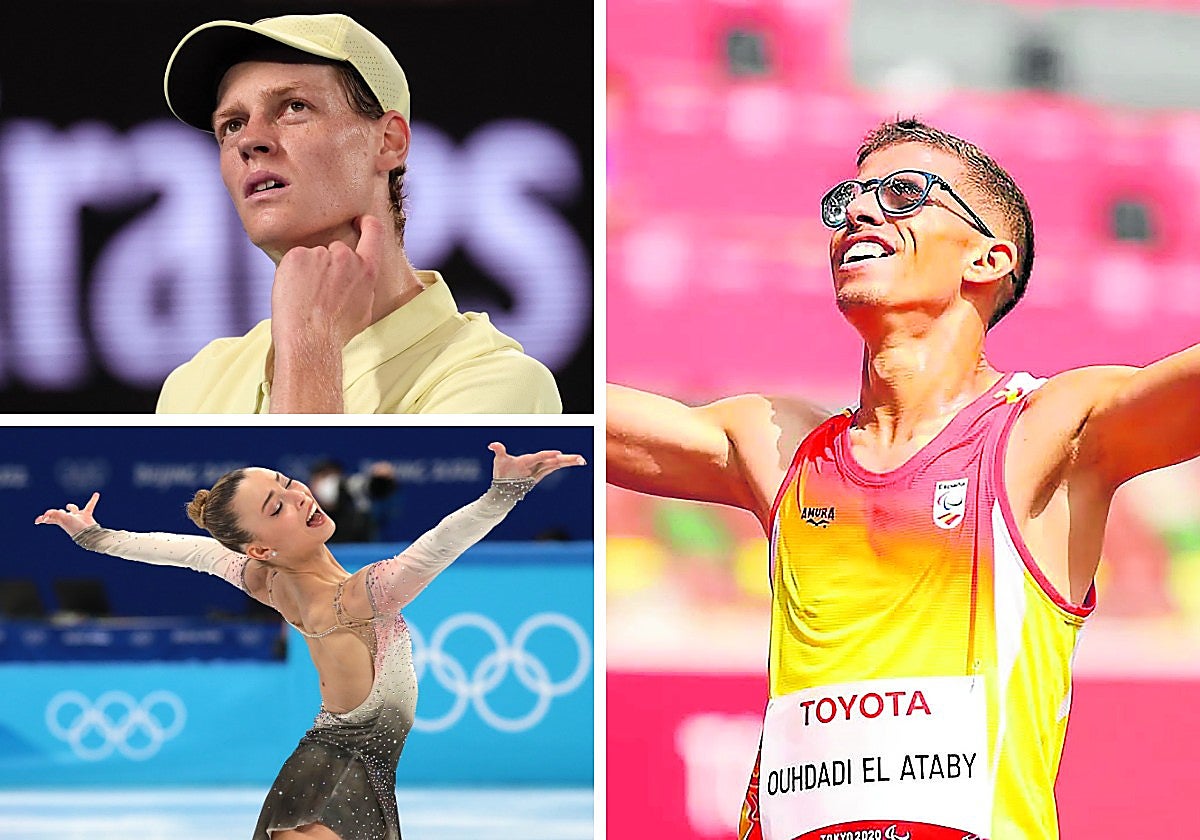 Jannik Sinner, Laura Barquero y Yassine Ouhdadi