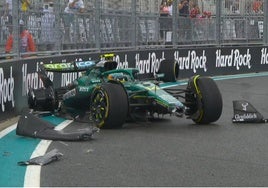 Fuerte accidente y enfado de Alonso: «Tenía que luchar contra Hamilton por el podio»