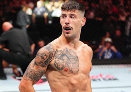 Joel Álvarez, tras una victoria en la UFC