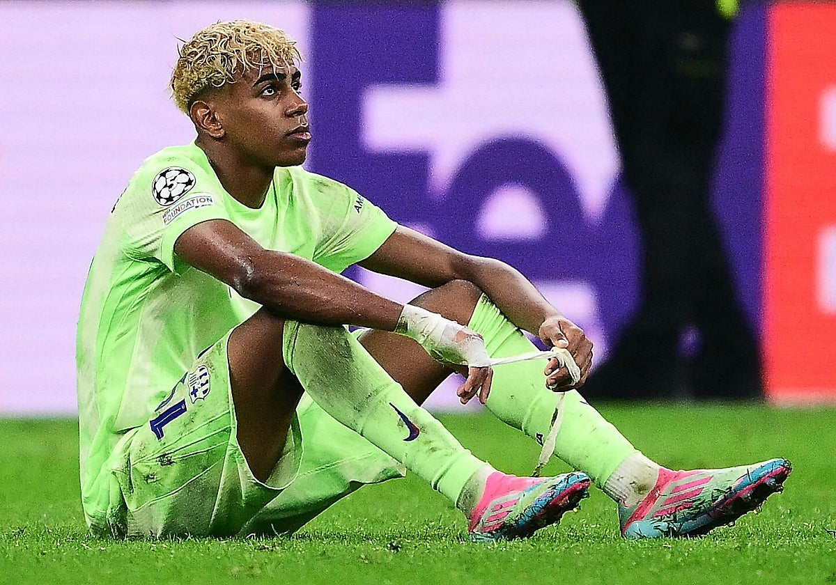 Lamine Yamal, decepcionado tras la eliminación en Milán