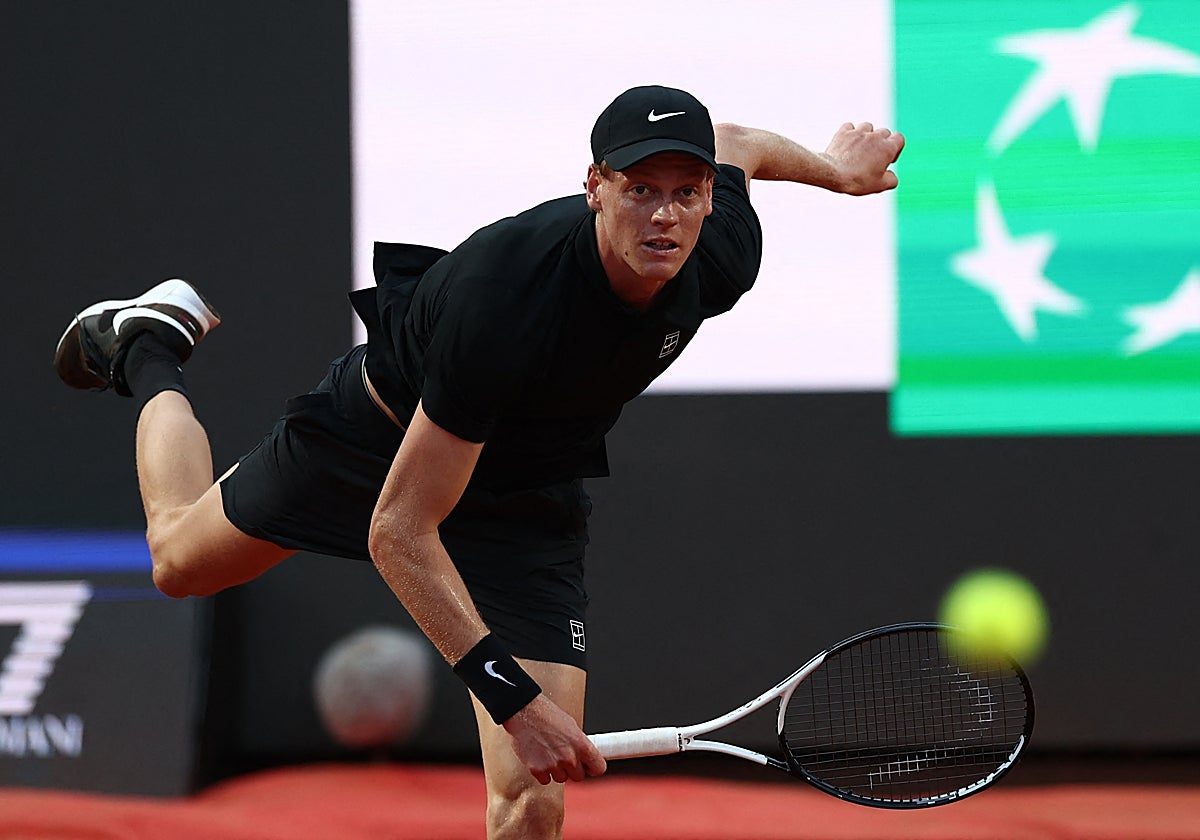 Jannik Sinner durante el partido de la ronda de 64 ante el argentino Mariano Navone