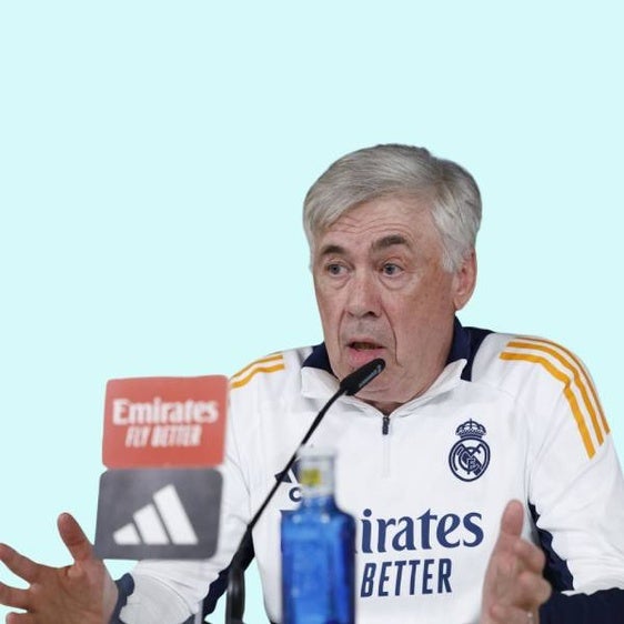 Carlo Ancelotti, en la sala de prensa de Valdebebas
