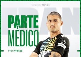 Fran Vieites sufre una microrrotura en el sóleo y es duda para la final Betis - Chelsea
