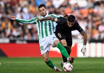 Imagen del partido de la primera vuelta entre el Valencia y el Betis disputado en Mestalla