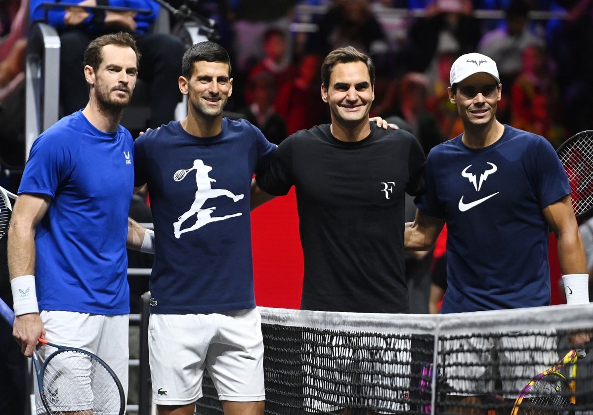 Murray, Djokovic, Federer y Nadal, en la despedida del suizo en la Laver Cup 2022