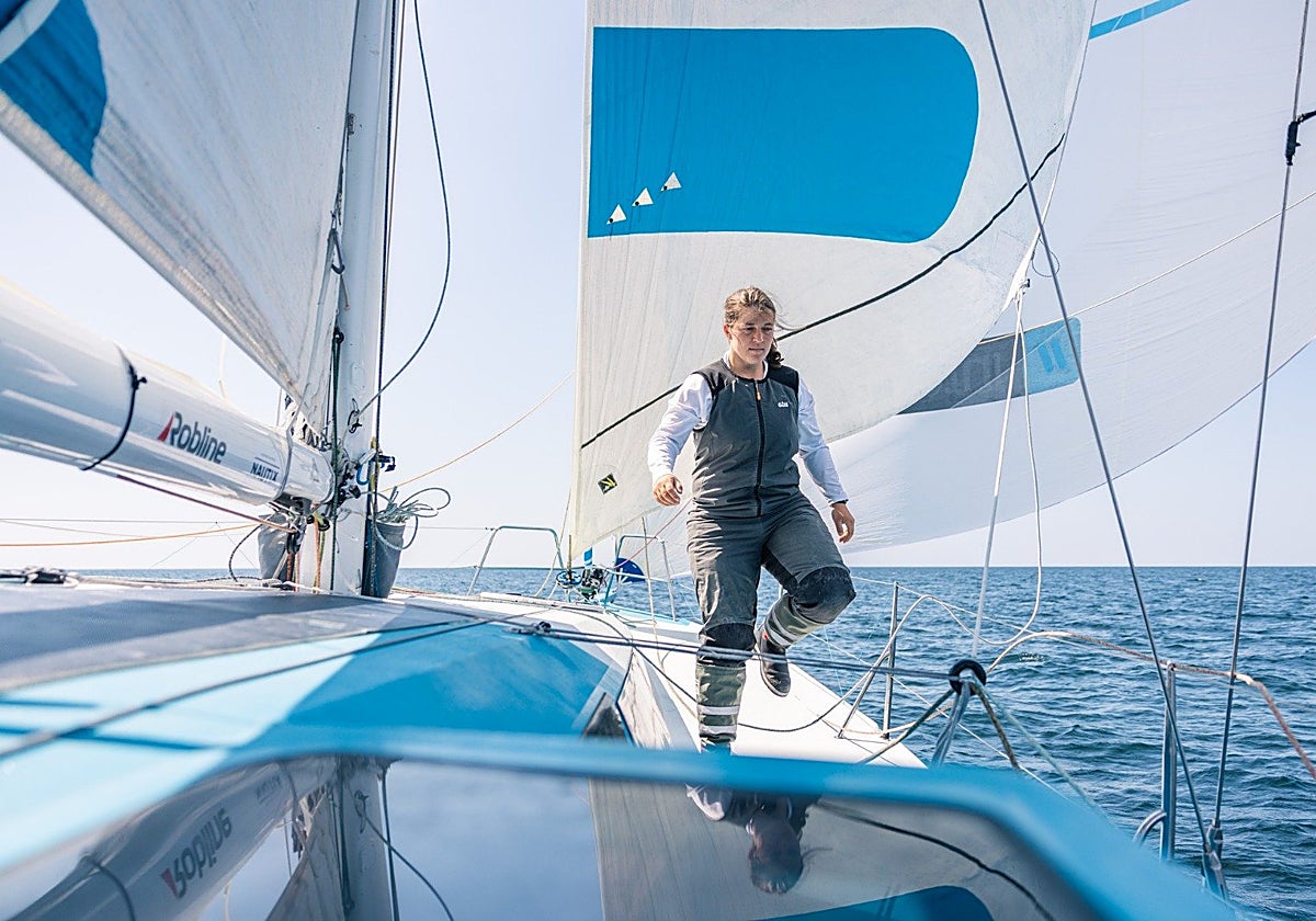 Aina Bauzà en la cubierta del Grand Rinho