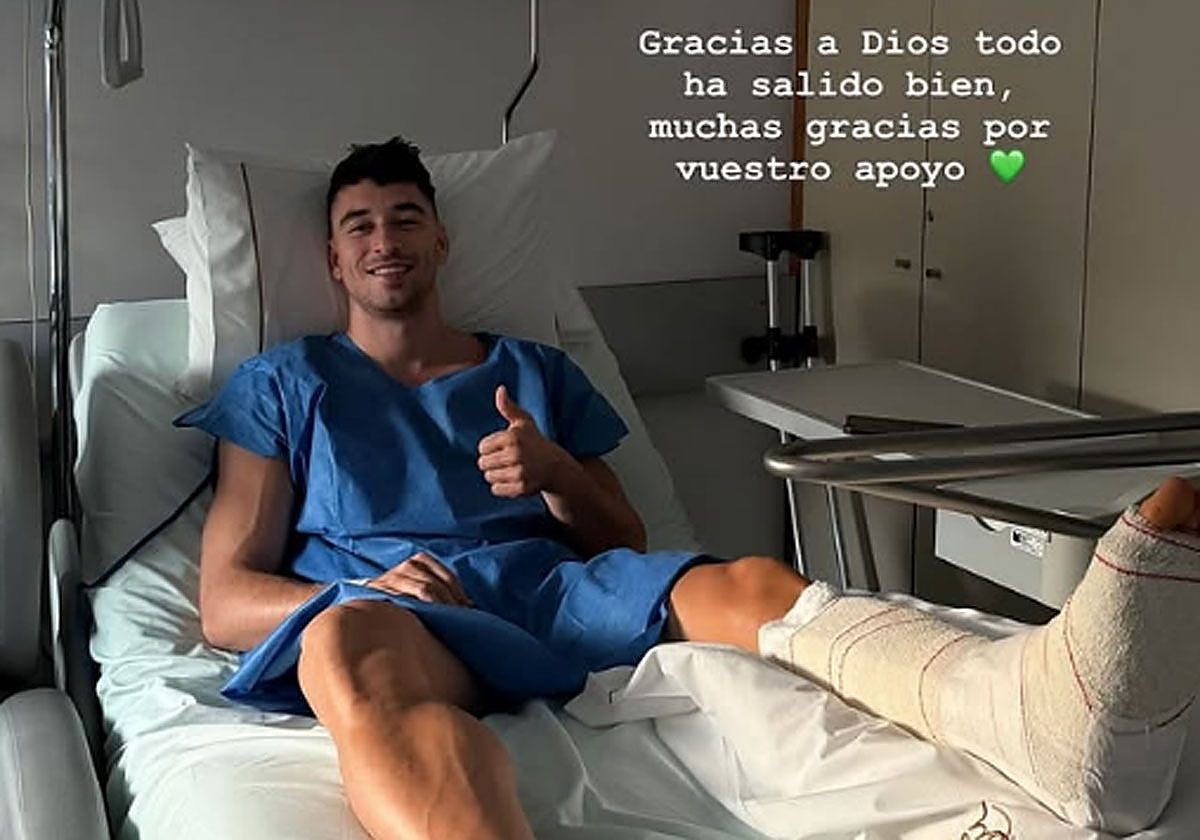 Marc Roca, en el post operatorio de su intervención de tobillo izquierdo
