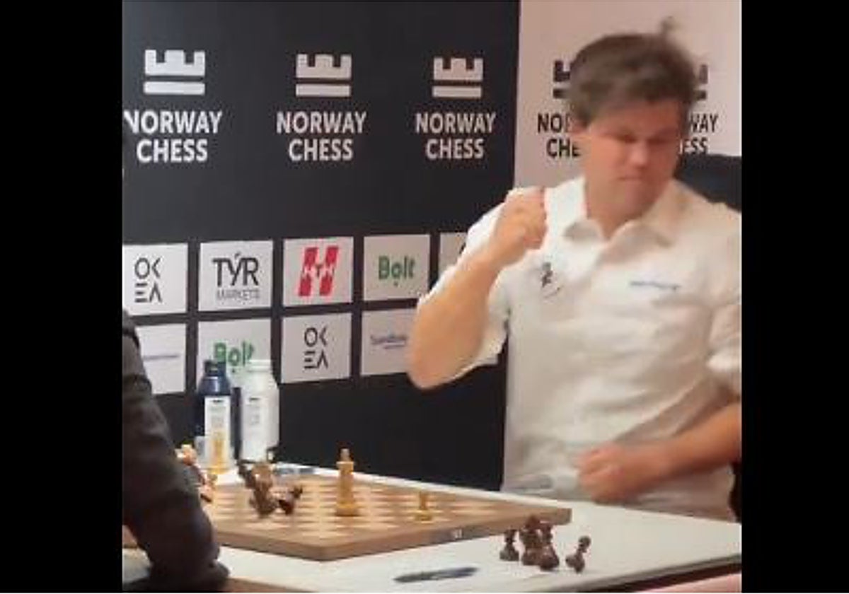 Carlsen hizo temblar el tablero y la mesa