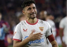 Jesús Navas, en el último partido disputado con el Sevilla en el Ramón Sánchez-Pizjuán