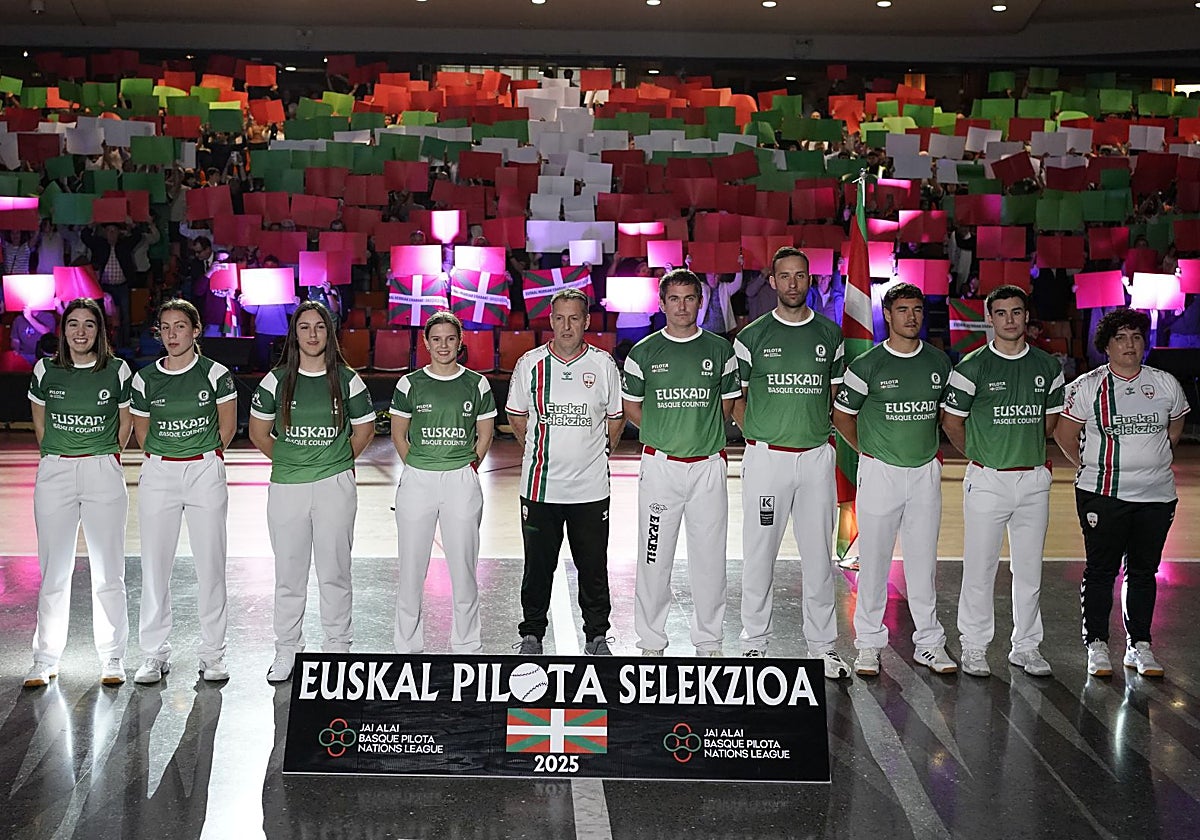 La selección del País Vasco en la presentación del Torneo de la Liga de las Naciones