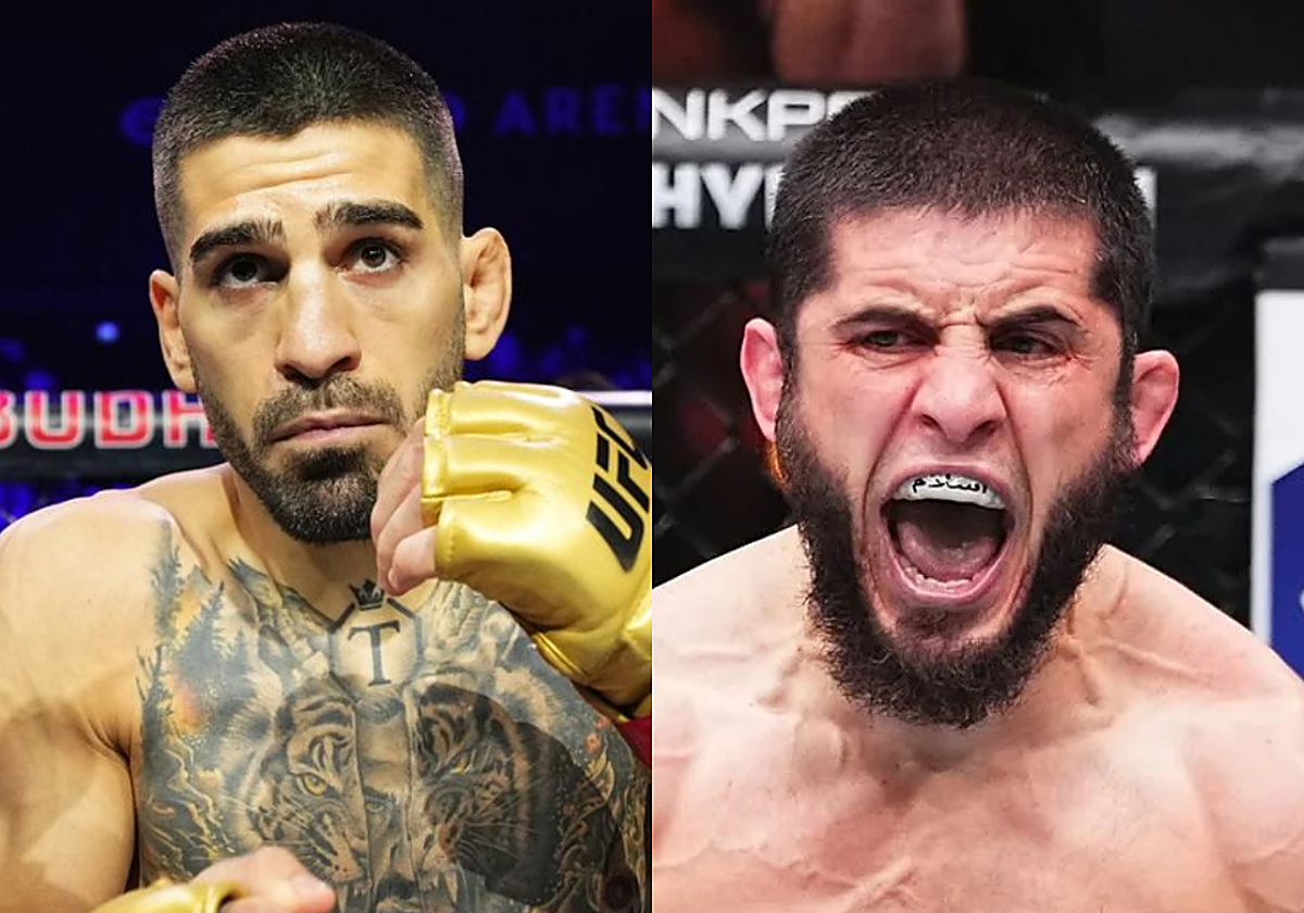 A la izquierda, Ilia Topuria. A la derecha, Islam Makhachev