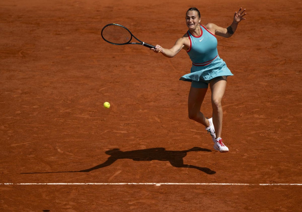 Aryna Sabalenka, durante su partido ante Zheng