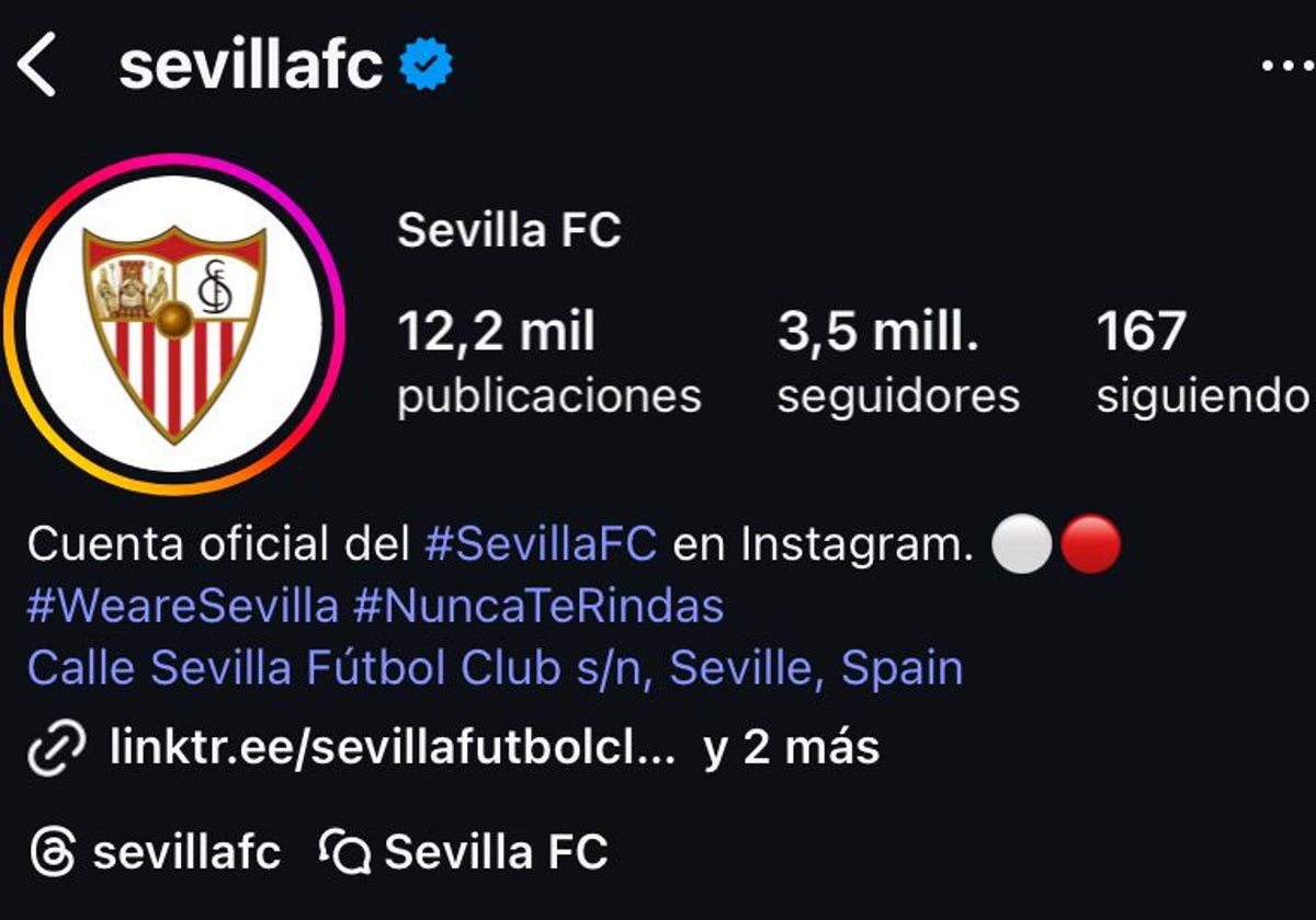 Número de seguidores del Sevilla FC en Instagram