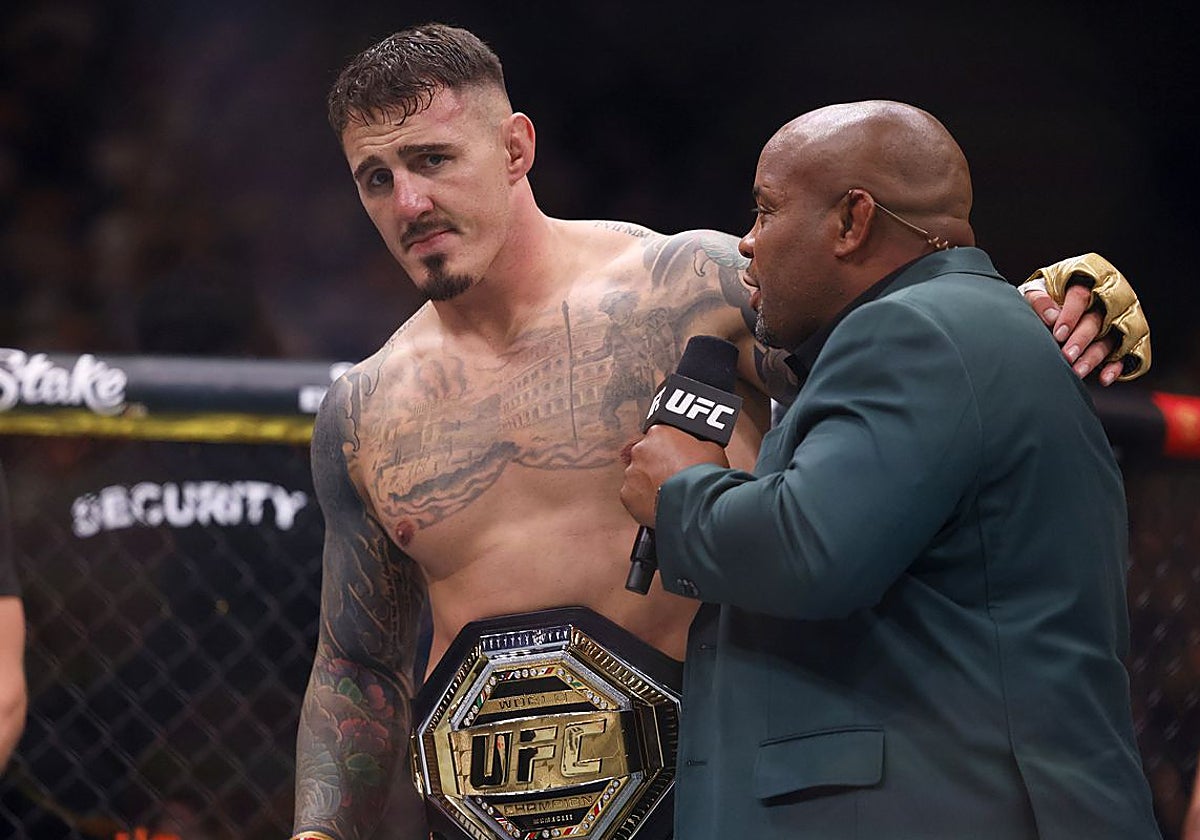 Tom Aspinall tras ganar su último combate