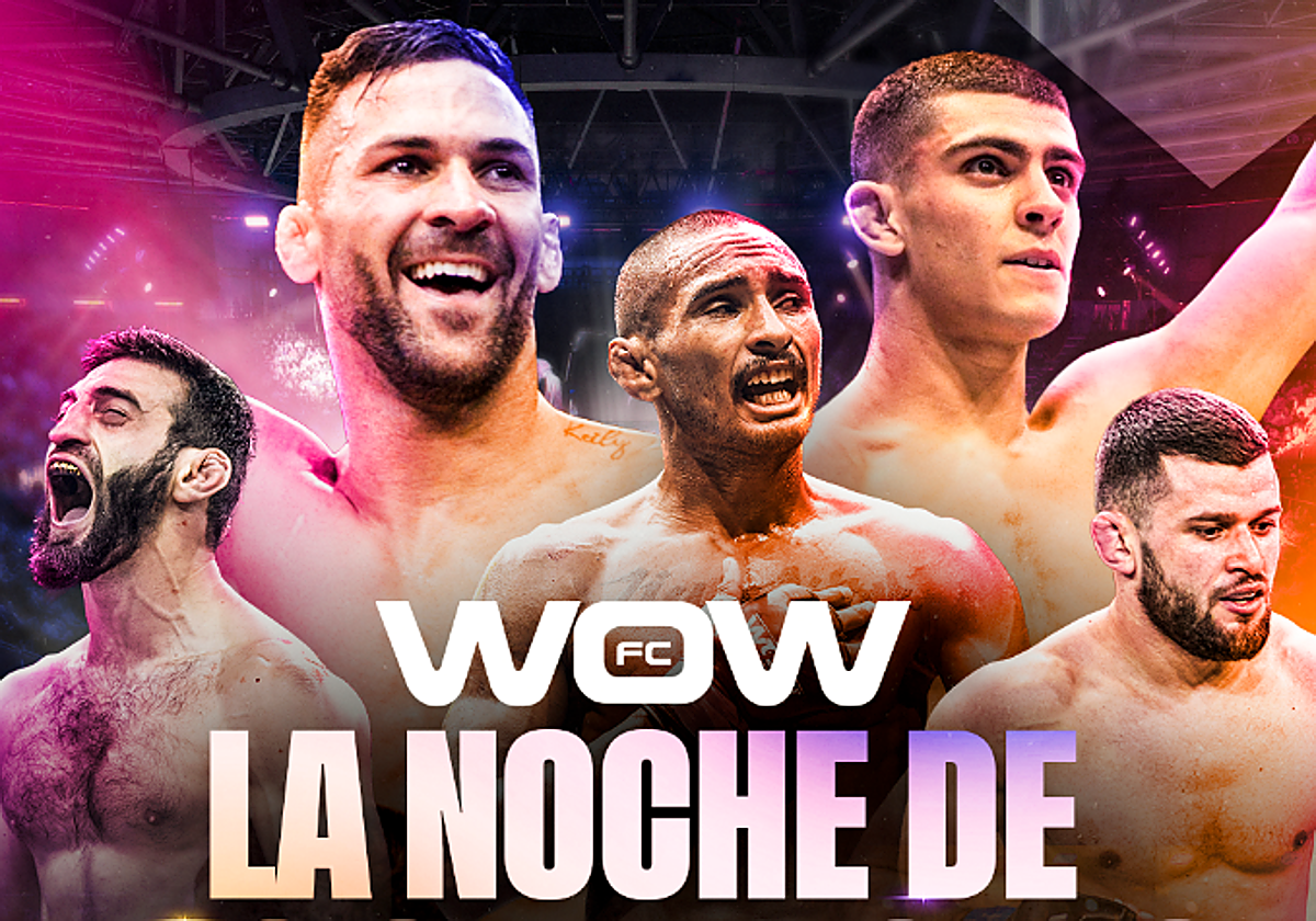 Cartel oficial del WOW 20 con los peleadores a la cabeza
