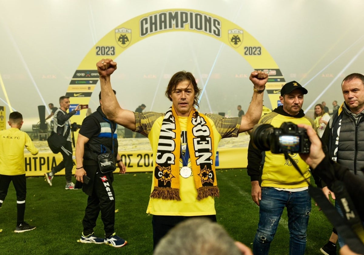 Matías Almeyda, cuando salió campeón con el AEK.