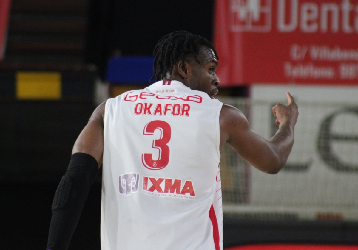 Okafor, nueva incorporación del Insolac Caja 87, con la camiseta de la Cultural y Deportiva Leonesa