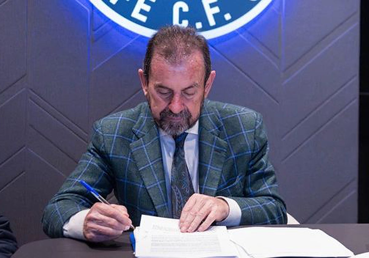 Ángel Torres, en un acto del Getafe