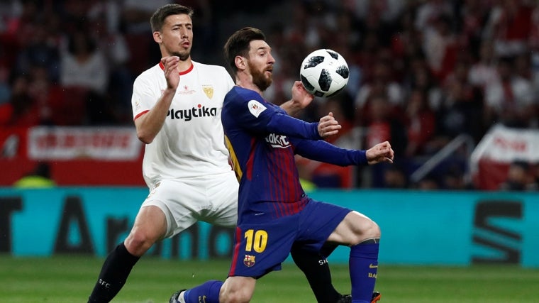 Lenglet en su etapa como jugador del Sevilla FC