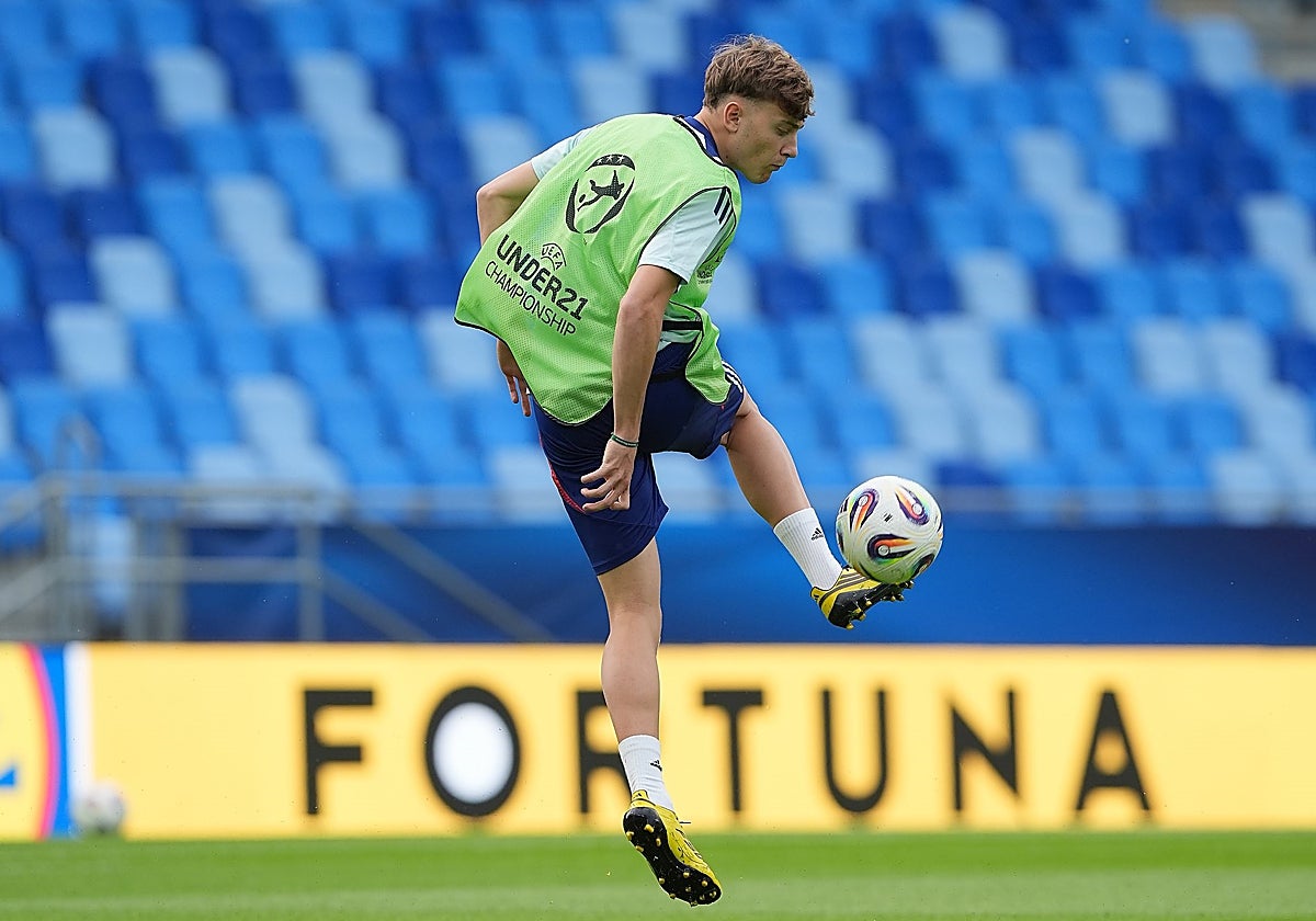 Jesús Rodríguez, con la Selección Sub-21.