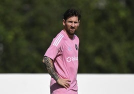 Leo Messi, durante un entrenamiento con el Inter de Miami