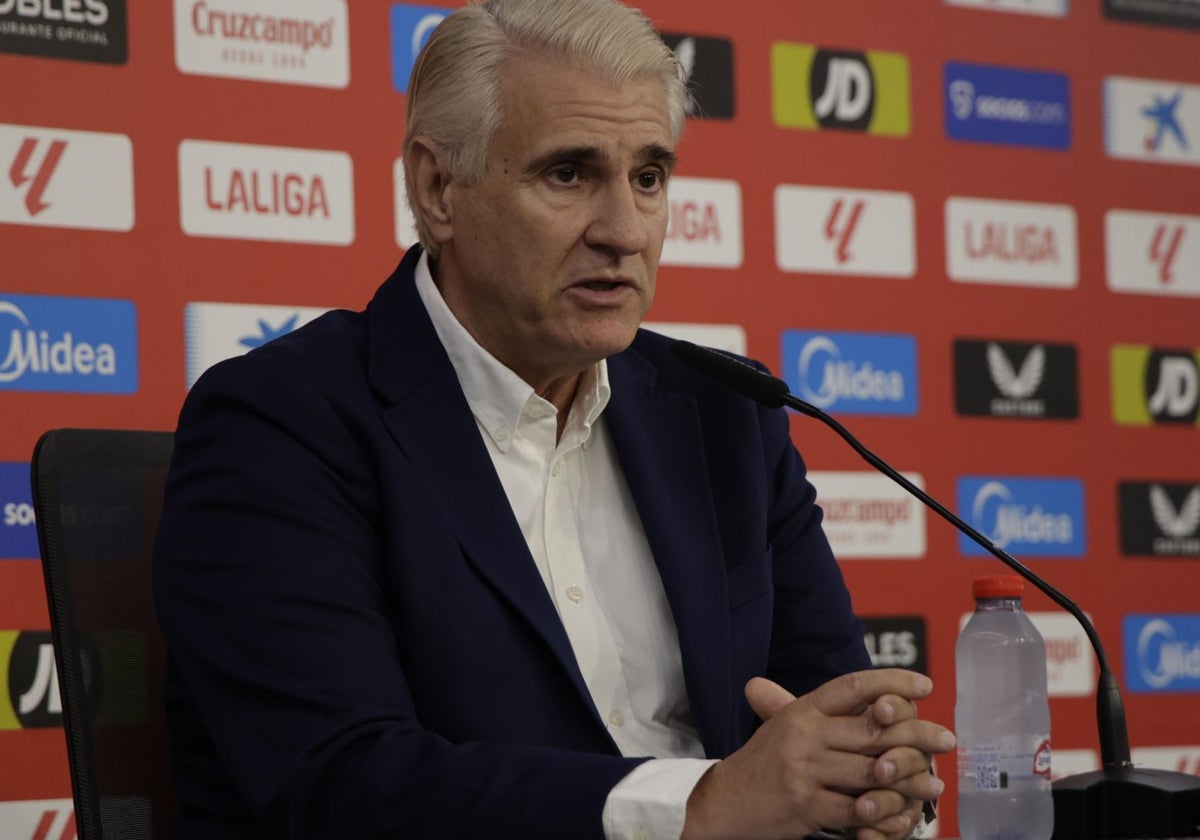 Antonio Cordón, durante su presentación como nuevo director deportivo del Sevilla FC
