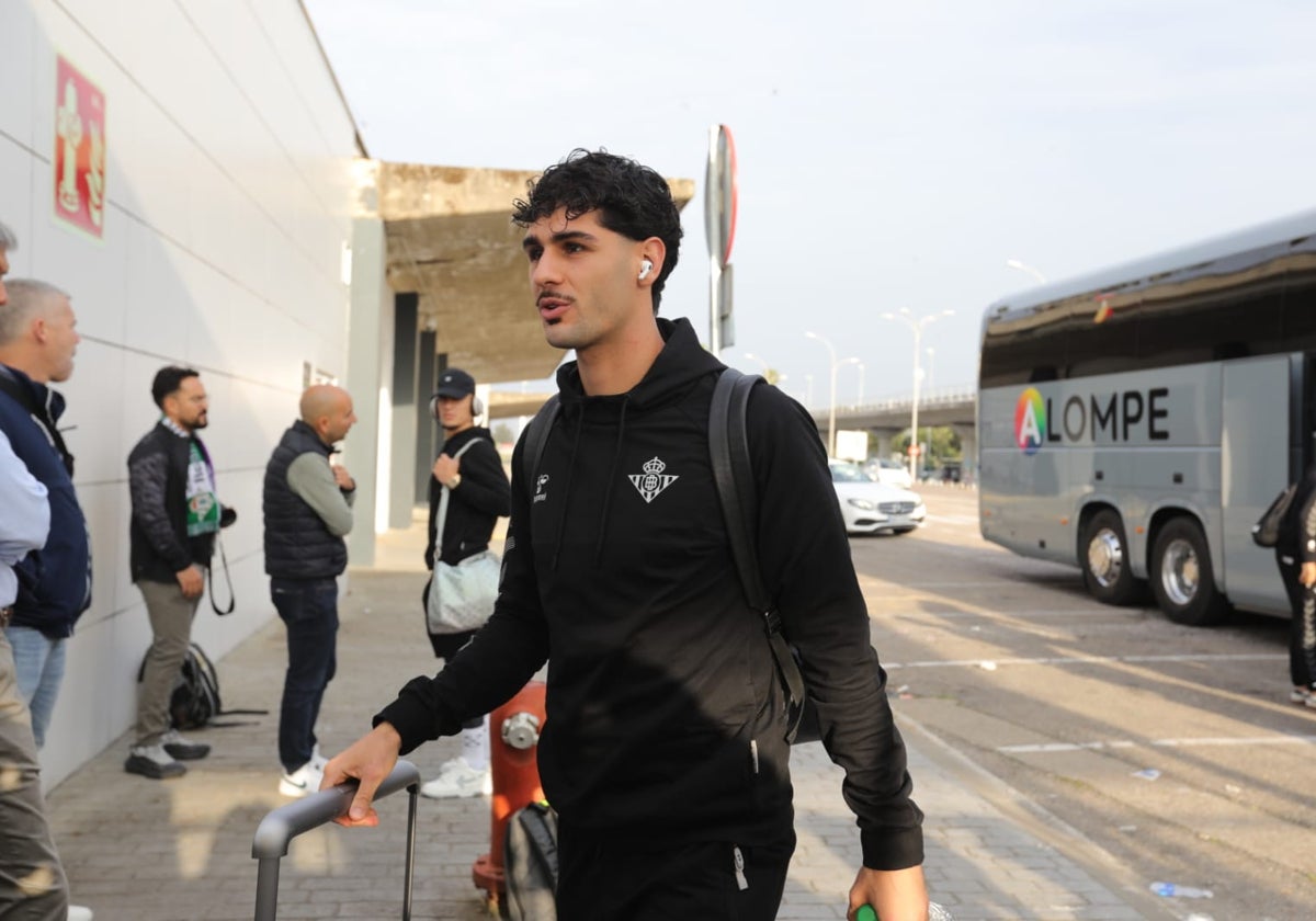 Johnny Cardoso, en un viaje reciente con el Real Betis