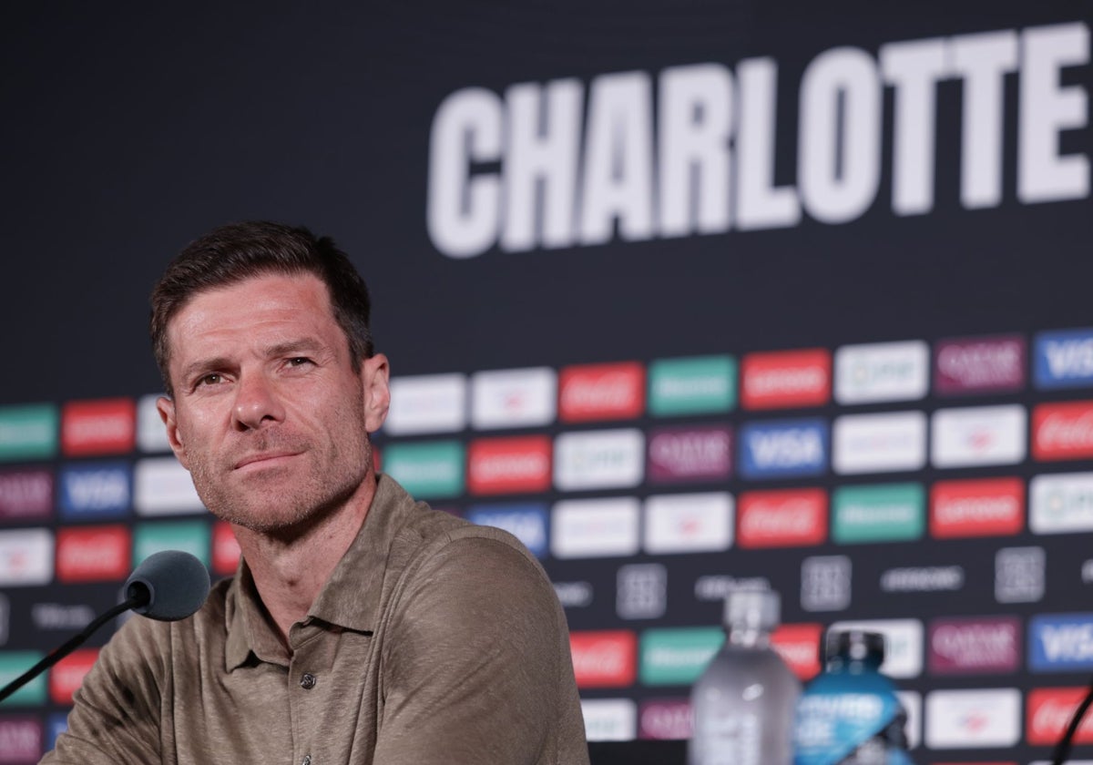 Xabi Alonso, durante su comparecencia en el Bank of America
