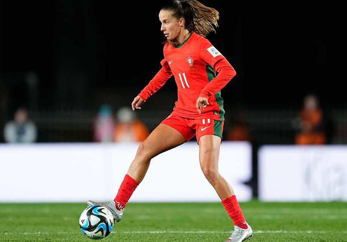 Tatiana Pinto durante un partido de Portugal